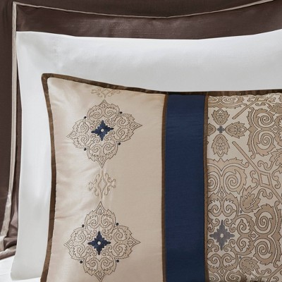 Navy Jacquard California King 24-Piece Bedding Set