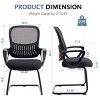 FURNIinspire Task and Office Chairs 2 PCS Home Office Desk Chair No Wheels, Mesh Computer Chair with Arms, Fixed Height, Black, 20.8"*21.5"*38.2" - 3 of 4