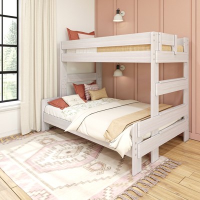 Max & Lily Farmhouse Twin Over Full Bunk Bed, White Wash : Target