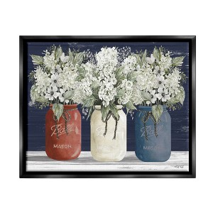 Stupell Industries Americana Floral Bouquets Rustic Flowers Country Pride Black Floater Framed Canvas Wall Art, 16 x 20 - 1 of 4