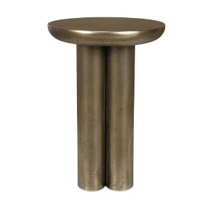 Uttermost Thorp Outdoor Accent Table-Modern Rustic Blend in Mottled Antique Brass - 1 of 4
