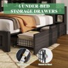 AMERLIFE Bed Frame with Drawers, LED, Bookcase Headboard, Charging, Shelves - 4 of 4