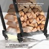 Syemin Firewood Racks and Carriers Heavy Duty Firewood Rack with Swivel Casters Wood Storage Log Organizer for Indoor Outdoor, Black, 31.1"*11.8"*32" - 3 of 4