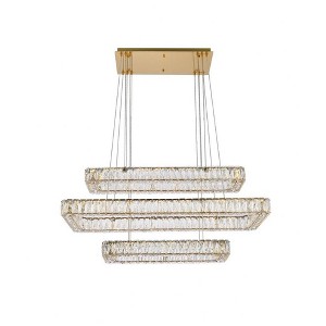 Elegant Lighting Monroe 3 - Light Pendant in  Gold - 1 of 4
