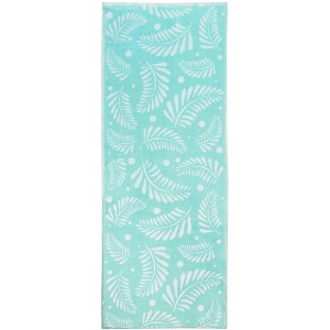 Cozy Living Runner Rug – Palms on Aqua Design, 21" x 54", Tropical Print on Soft Low-Pile with Non-Slip Backing for Hallway or Entry - 1 of 3