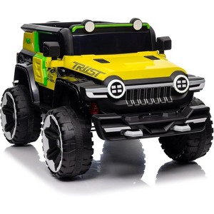 2 Seater Ride On Car with Remote Control, 4WD Off-Road Truck 12V Electric Battery Powered Ride On Toys, 25W Dual Motor, for Kids - 1 of 4