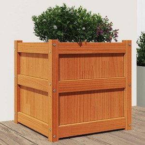vidaXL Garden Planter Wax Brown 19.7"x19.7"x19.7" Solid Wood Pine - 1 of 4