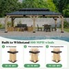 AMERLIFE 12x20FT Hardtop Gazebo, Spruce Wood Frame, Double Roof, Outdoor Pergola for Patio/Garden - 4 of 4