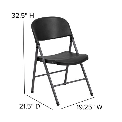 Black Metal Armless Folding Reception Chairs, Set of 2
