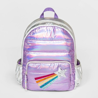 girls metallic backpack