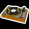 Junior's Design By Humans Cartoon Vinyl Record Turntable By MusicoIlustre T-Shirt - 2 of 2