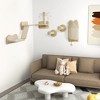 PawHut Cat Wall Shelves, 4pc Corner Design Cat Wall Furniture with Scratching Post, Scratching Board, Perches, Cat Wands & Toy Ball, Beige - 2 of 4