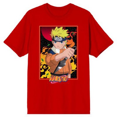 Naruto Classic Fiery Ninja Naruto Men’s Red T-shirt