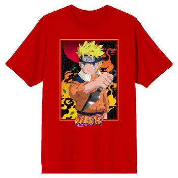 Naruto Classic Fiery Ninja Naruto Men's Red T-shirt