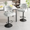 Hooseng Upholstered Bar Stool Set of 2, Liftable Counter Height Bar Stools with Black Metal Legs, Backrest and Footrest - 3 of 4