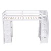 TiramisuBest Twin size Loft Bed with Storage Drawers and Stairs, Wooden Loft Bed with Shelves - Espresso - 4 of 4