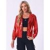 INSPIRE CHIC Women's Holographic Shiny Long Sleeve Zipper Hooded Metallic Jacket - 2 of 4