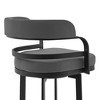 26" Prinz Counter Height Barstool with Gray Faux Leather Black Metal Finish - Armen Living - 4 of 4