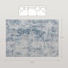 Area Rug Machine Washable Non-Slip Modern Abstract Carpet for Living Room, Bedroom and Dining Room, Blue - 4 of 4