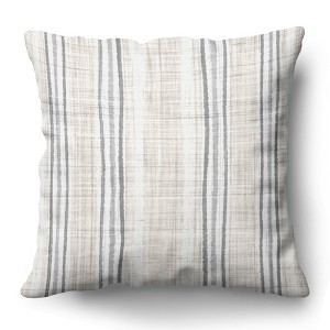 Americanflat 18x18 Throw Pillow with Sewn-In Insert - All-In-One Decorative Pillows - No Cover Needed - Polyester - Cream and White - 1 of 1