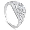 Pompeii3 1 Ct Diamond Halo Multi Row Engagement Ring 10k White Gold - 2 of 4