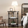 3-Tier Round End Table, Nightstand with Steel Frame for Living Room - 2 of 4