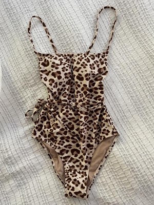 Girdle One Pieces Swimsuit Women V Neck Leopard Slim Swimwear Summer New  Bandage Bathing Suit Belt Swimsuit (BC1925)