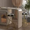 Gulches Gold Creamy White Velvet Football Print S-Shape Bar Stool Set of 2 Round Seat Counter Height 28in - 3 of 4