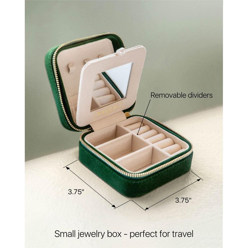 Benevolence LA Plush Velvet Travel Jewelry Box Organizer, 4 of 8