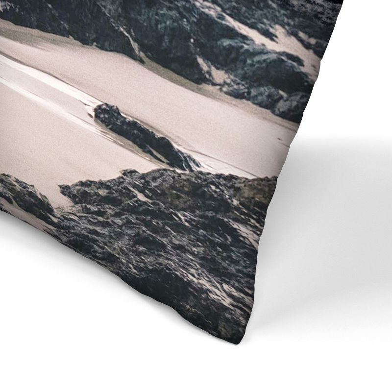 Rocky Beach And Surfer Girl By Tanya Shumkina Throw Pillow - Americanflat Landscape Coastal, 3 of 6