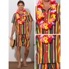 Lars Amadeus Men's Vacation Beach Rainbow Shirt and Shorts Set 2 Pieces - 4 of 4