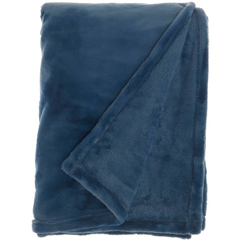 Lavish Home Solid Soft Thick Mink Blanket - Aqua