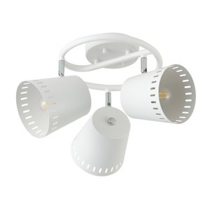 Modern 3-Light White Ceiling Spotlight, Adjustable Metal Shade Flush Mount Fixture for Living Room Bedroom Kitchen - 1 of 4