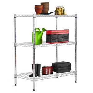 BestMassage 3-Tier Wire Shelving Unit Pantry Storage Cabinet with NSF Certified Space Saving Design Adjustable Feet - 1 of 4