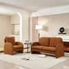 NicBex 59 Inch Loveseat,Modern Fur Fabric Upholstered Loveseat Sofa with 2 Back Pillows,Small 2-Seater Couch for Living Room,Orange - 4 of 4