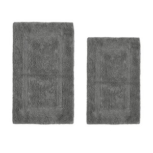 Lux Premium 100% Cotton Tufted Solid Reversible 2 Piece Bath Rug Set – Ultra-Soft, Water-Absorbent, Durable, Machine Washable Bathroom Rug - 1 of 4