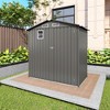 Ridstar 73.23 in.W Compact Outdoor Metal Storage Shed with Gable Roof, Clear Windows & Lockable Door-Gray - 2 of 4