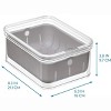 Recycled Plastic Crisp Produce Storage Containers with Lid and Colander Basket Designed to Keep Food Fresh Longer, 8.32” x 6.32” x 3.76”, Clear/Gray - 2 of 4