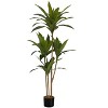 Monarch Specialties Artificial Plant 51 inch Tall Dracaena Tree Indoor Faux Fake Floor Greenery Potted Real Touch Decorative Green Leaves Black Pot - 2 of 4