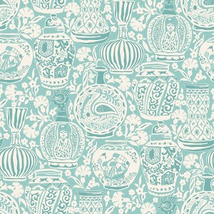 RoomMates Delft Pottery Aqua Peel and Stick Wallpaper - 1 of 4