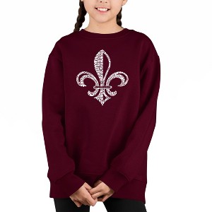 LA Pop Art Lyrics To When The Saints Go Marching In - Girl's Word Art Crewneck Sweatshirt - 1 of 3