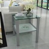 Square Side Table, Glass End Table With Tempered Glass Top, Smooth Surface Glass Side Tables For Living Room Dining Room Office Bedroom Reception Room - 3 of 4