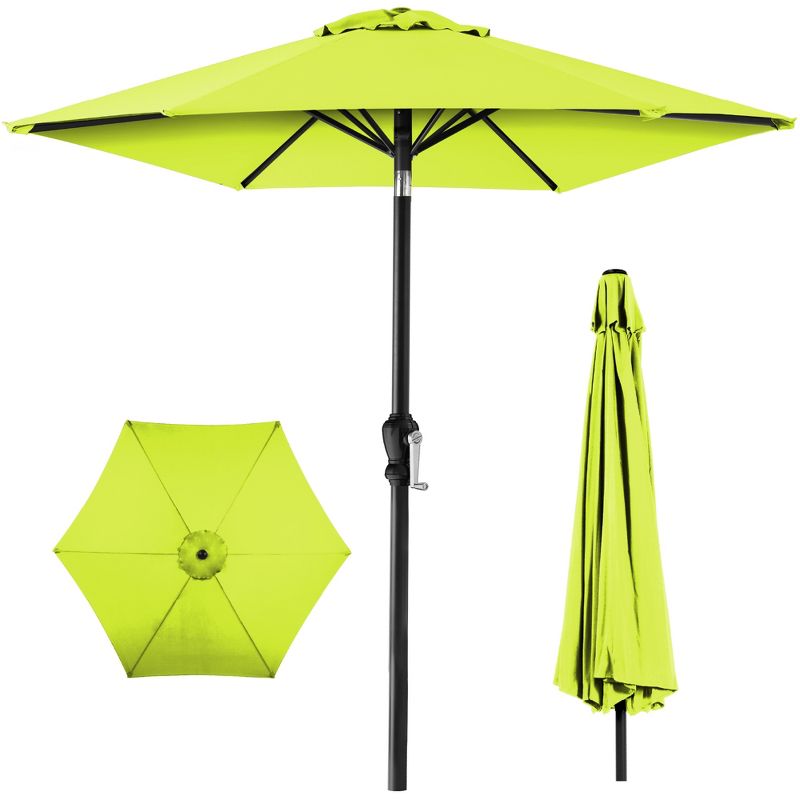 Best Choice Products 10ft Outdoor Steel Market Patio Umbrella w/ Crank, Tilt Push Button, 6 Ribs, 1 of 10