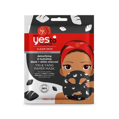 Yes to - Tomatoes Yin Yang Detoxifying Hydrating Black/White Charcoal Paper Single Use Face Mask