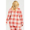 Avenue Women's Plus Size Button Check Fleece Sleep Top - 4 of 4