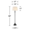 360 Lighting Spenser Rustic Farmhouse Floor Lamp 58" Tall Oiled Bronze Metal Off White Linen Empire Shade for Living Room Bedroom Office House Home - 4 of 4