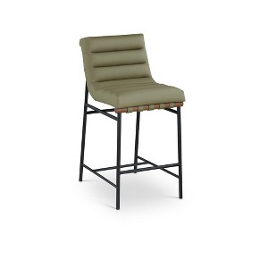Meridian Furniture,Burke Green Vegan Leather Counter Stool - 1 of 4