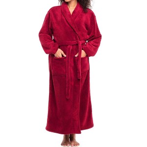 ADR Women's Long Robe, Fleece Plush Robe Woman, Cozy Regular & Plus Size Women's Bath Robe - 1 of 4