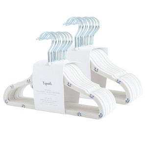 3 Sprouts Kids & Baby Velvet Hangers 30 pack - Blueberry & Cream - 1 of 4