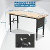 Acekool 48"x24" Heavy Duty Workbench, Rubber Wood Top, Pegboard, Power Outlet, Lockable Wheels, Adjustable Height, 2000lbs for Garage Workshop - 2 of 4
